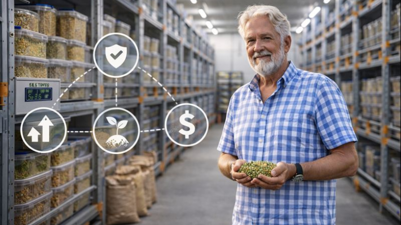 Sementes guardadas com segurança garantem estoque, vigor e rentabilidade ao produtor, destaca Aldo Vendramin.